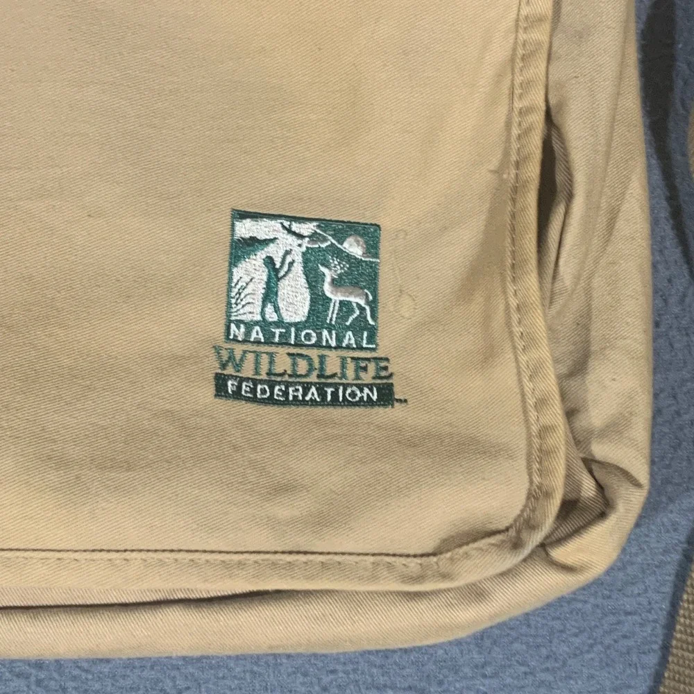 National Wildlife Federation Tan Canvas Messenger Bag Crossbody Nature Outdoors